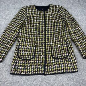 Ann Taylor Coat Women's Size 10 Tweed Wool Blend Multicolor Long Jacket Career